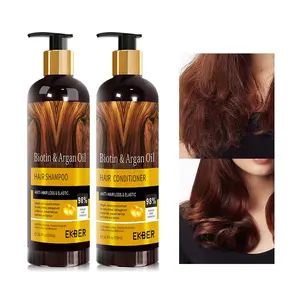 Anpassen des Logos Natürliche Haarpflege Profession elles Arganöl Macadamia Terni folia Samen öl Biotin Haarpflege Schwarzes Haar Shampoo