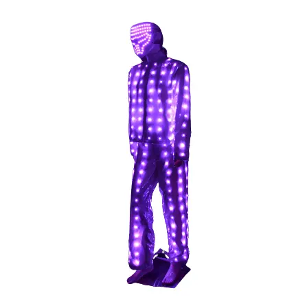 풀 컬러 Led 로봇 의상 Stilts 워커 Led 트론 의상 Led 조명 빛나는 재킷 무대 댄스 공연
