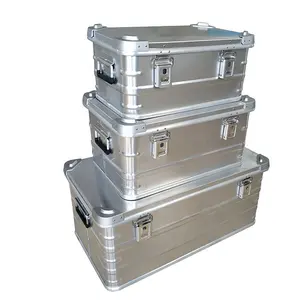 Recipientes de acampamento, caixas de armazenamento de alumínio duráveis para caminhão pesado, caixa de armazenamento com tampa