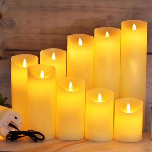 Pin nóng hoạt động dẫn Nến nhấp nháy Flameless điện nến với từ xa và giờ sáp giống như nhựa nến ngà - Product Image 5