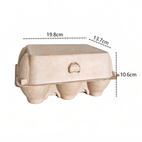 Caixa de Ovos Ecológica de 6 Compartimentos em Kraft Natural com Tampa Personalizada para Varejo de Granjas de Aves