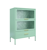 Lemari Kaca 2 Pintu Stainless Steel untuk Perabot Ruang Tamu