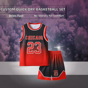 男士定制速干无袖篮球运动服透气 OEM 定制制服套装 100% 涤纶 - Product Image 2