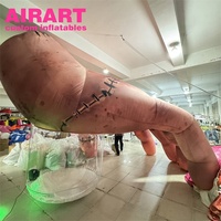 Mains cicatrisées gonflables réalistes pour Halloween, accessoires de main gonflables bon marché pour événements