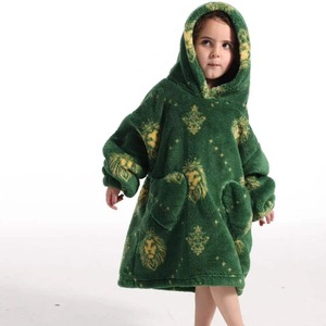 Couverture Bébé à Capuche en Polaire Corail Rembourrée Épaisse et Respirante, Peut Être Portée comme Vêtement d'Intérieur, Vente en Gros - Product Image 3