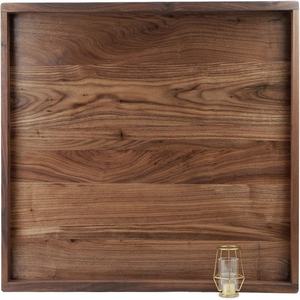 Bandeja Otomana Rectangular Extra Grande de Madera de Nogal Negro de 36 x 24 Pulgadas con Asas, Bandeja Decorativa Clásica de Madera para Servir Café - Product Image 1