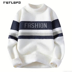 Pull léger et chaud à col mi-montant pour homme, à manches longues, avec logo frontal, imperméable et respirant, fermeture pull-over - Product Image 1