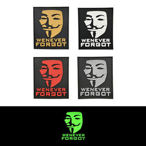 Маска мужской V Вендетта ПВХ силиконовая 3D повязка для морального духа патч забыл для патча настраиваемый размер - Product Image 3