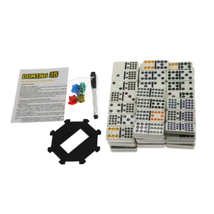 DOUBLE <span class=keywords><strong>DOMINO</strong></span> 15 Carreaux de <span class=keywords><strong>domino</strong></span> écologiques en urée et mélamine avec des points de couleurs vives pour les rendre plus faciles à identifier - Product Image 5