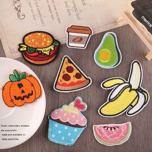 Patchs thermocollants brodés personnalisés en gros avec logo de marque, motifs mignons Kawaii (Chocolat, Banane, Chips, Hamburger, Aliments) - Product Image 3