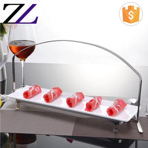 Plateaux <span class=keywords><strong>de</strong></span> service pour Buffet <span class=keywords><strong>de</strong></span> cuisine, 2 niveaux, en pierre précieuse saine, entrée salade fruits <span class=keywords><strong>de</strong></span> <span class=keywords><strong>mer</strong></span>, support <span class=keywords><strong>de</strong></span> service en céramique en porcelaine blanche - Product Image 5