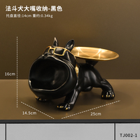 Décoration de rangement en résine en forme de bouledogue, style luxe léger, pour salon, meuble à chaussures, plateau d'entrée, décoration de déménagement, cadeau