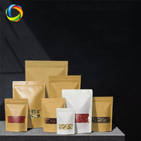 Sachet Doypack avec fermeture éclair et fenêtre transparente en film laminé papier kraft thermoscellable, personnalisable pour l'impression
