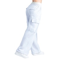 Pantalon cargo baggy taille haute pour femme pantalon droit respirant taille moyenne été multi-poches avec pantalon décontracté