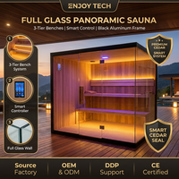 Sauna extérieur moderne en bois de pruche massif, pour 2 à 4 personnes, avec poêle électrique 6KW, pour la maison et la salle de bain
