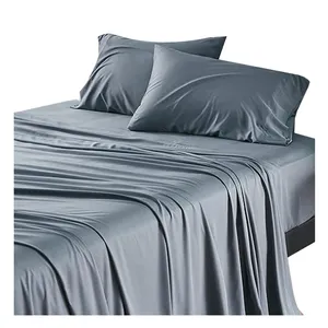 Soft Stripe 100% Polyester Bedding Duvet Cover 3pcs Set Soild Colour Duvet Cover With 2 Pillowcases Set