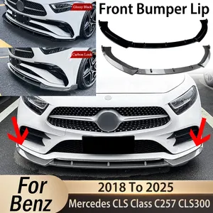 สตาร์นาฟ สำหรับเมอร์เซเดส เบนซ์ ซีแอลเอส คลาส C257 CLS300 CLS350 CLS450 CLS53 AMG Line 2018+ ชุดแต่งกันชนหน้า ดิฟฟิวเซอร์ สปอยเลอร์ ลิปการ์ด ทริม - Product Image 5