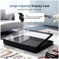 Vitrine de table robuste en aluminium de qualité supérieure, grande vitrine de table verrouillable avec poignée et tige de support