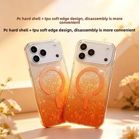 Coque de téléphone magnétique IMD en acrylique transparent à motif coquillage fantaisie pour iPhone 18 Pro 17 Pro, couleur dégradée, antichute