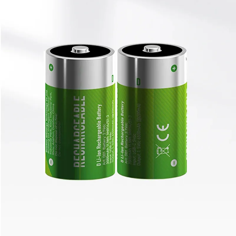 Ricambio alcalino Is33600 a secco Usb batterie al litio ricaricabili 1.5v D dimensioni batteria 11100mwh