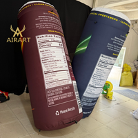 Nouvelle conception de bouteille gonflable double pour la décoration d'activités commerciales, bouteille spéciale gonflable avec logo