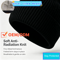 Bonnet anti-rayonnement EMF avec intérieur argenté, chapeau anti-rayonnement WiFi 5G pour les voyages en extérieur, ajustement extensible et doux
