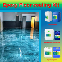 Peinture Époxy 3D Haute Dureté Résistante aux Rayures et à l'Usure, Résine Époxy Transparente pour Sols, Pigments Métalliques pour Sols Époxy