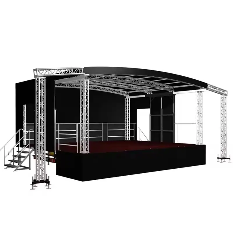 Evento all'aperto concerto mobil decorazione della fase ad arco illuminazione del tetto curvo truss lift sistema truss