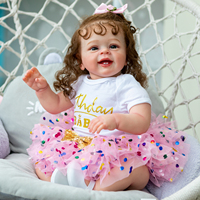 NPK YANNIK Muñeca de Alta Calidad de 60cm para Bebé Reborn, Muñeca Popular para Niña, Cuerpo Suave con Pelo Marrón Enraizado