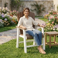 Chaise Adirondack moderne de qualité supérieure, en HDPE, imperméable, durable, pour l'extérieur, les parcs, les cours, les jardins, les écoles, garantie 5 ans