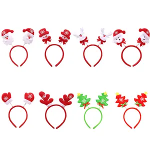 Christmas Cute Reindeer Antler Snowflake Xmas Tree Hair Band Party Headbands for Girls Woman