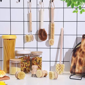 Miễn Phí Logo Khắc Logo Không Chất Thải Tre Cọ Cọ Chà Bàn Chải Cho Các Món ĂN Chậu Chảo Bồn Rửa Nhà Bếp Làm Sạch - Product Image 4