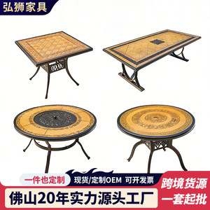 Cast Aluminum Outdoor <b>Round</b> <b>Table</b> Weather Resistant Garden <b>Patio</b> Furniture Traditional Design - Product Image 2