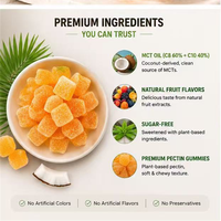 Permen Keto Minyak MCT Bebas Gula OEM C8 C10 Rasa Buah Alami Kelapa, Pendukung Energi & Berat Badan, Rendah Karbohidrat untuk Ketosis