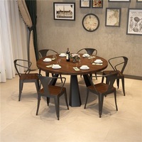Chaises en bois rétro américaines, ensembles de tables d'hôtel en bois