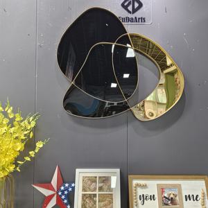 Décoration murale en métal doré de haute qualité, personnalisable, 100x91 cm, salon, <span class=keywords><strong>maison</strong></span>, art de luxe, décoration intérieure, dropshipping DDP - Product Image 4