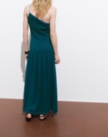 Robe longue asymétrique en mousseline vert émeraude pour femme, coupe ajustée, sans manches, fluide, idéale pour l'été, la plage, les vacances ou les soirées