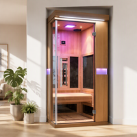 Sauna infrarouge moderne SS-100G pour 1 personne en cèdre rouge, spectre complet, faible EMF, chauffage écologique, panneau de commande vapeur sèche 220V