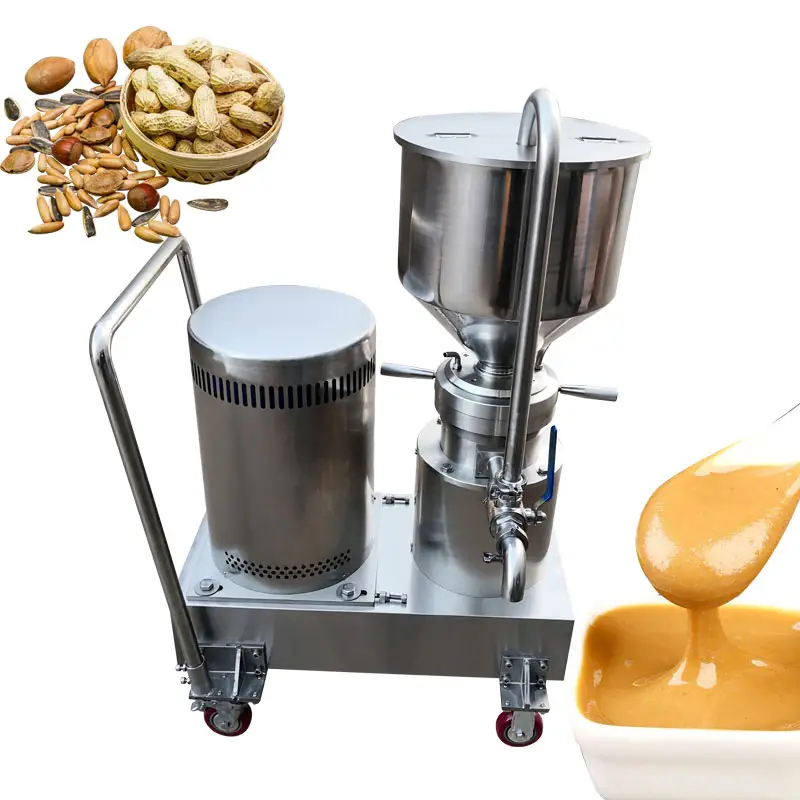 Máquina industrial para hacer mantequilla de maní de sésamo inoxidable, máquina trituradora de pasta de anacardos de cacao, molino coloidal de mantequilla de maní