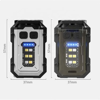 Lampe porte-clés LED double transfrontalière, lampe torche multifonctionnelle à aspiration magnétique, lampe latérale COB, lampe d'avertissement extérieure haute luminosité