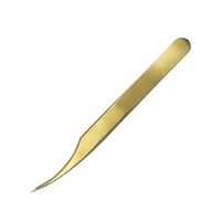Pincettes dorées en acier inoxydable 15, outils de beauté pour extensions de cils