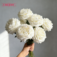 CM-TH921 Nouveau Style Fleur Artificielle Blanc Rose Grande Tête Austin Rose Fleur Pour L'arrangement De Mariage