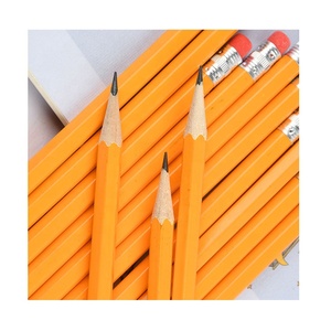 12 Stück 7-Zoll HB Standardbleistifte mit individuellem Logo, gelbe Holzbleistifte, schwarzer Radiergummi, 2B Härte, sechseckiger Schulbleistift - Product Image 1