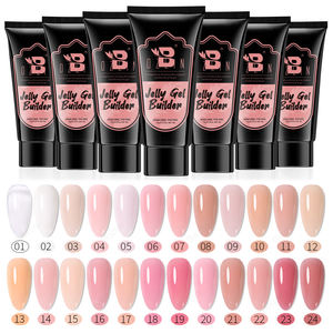 BOZLIN 24 colores Jelly Gel Builder HEMA Free TPO Free 15ml Gel de extensión de uñas sólido personalizado Clear White Pink Hard Gel Builder - Product Image 1