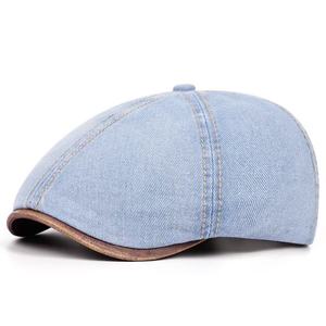 Mũ nồi hình bát giác Retro của anh họa sĩ Mũ Newsboy Mũ nam giặt mũ denim đau khổ - Product Image 6