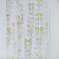 Papier d'emballage semi-transparent en résine écologique imperméable 50*70cm, imprimé de fleurs, logo personnalisé pour emballage cadeau de t-shirt