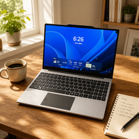 Laptop Perak 14 Inci FHD IPS AMD A9 9400 RAM 16GB SSD 512GB Windows 11 Notebook untuk Penggunaan Kantor dan Pelajar OEM
