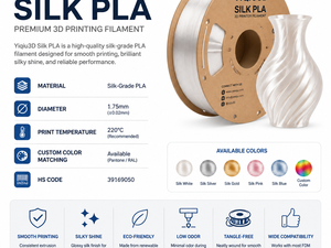 Filamento para Impresora 3D Yiqiu3D Silk PLA 1.75mm, Acabado Brillante Tipo Joya, Combinación de Colores Personalizada para Bambu Lab, Creality, Anycubic - Product Image 5