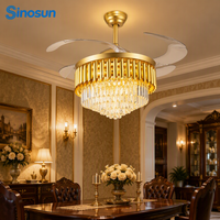 Ventilateur de plafond LED de luxe avec télécommande, moteur BLDC à 3 pales de 42 pouces, le plus populaire pour salon moderne (OEM/ODM)