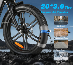 Nuevas llegadas al almacén de la UE: Bicicleta eléctrica plegable CY20 Pro con neumáticos gruesos - Product Image 4